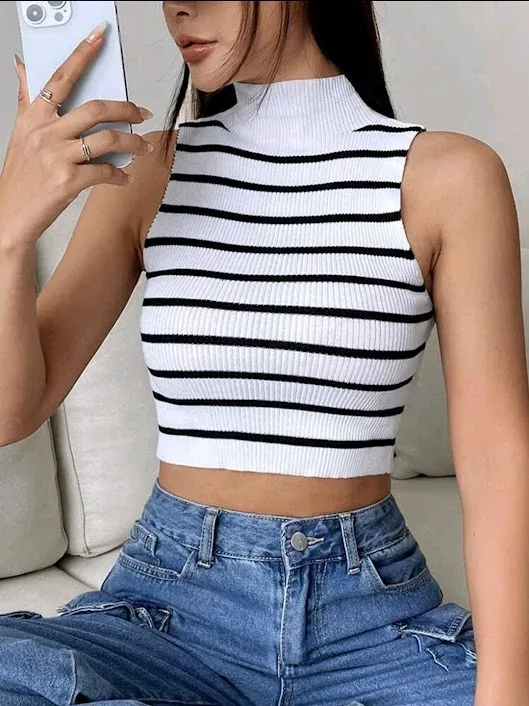Crop top para dama diseño rayas