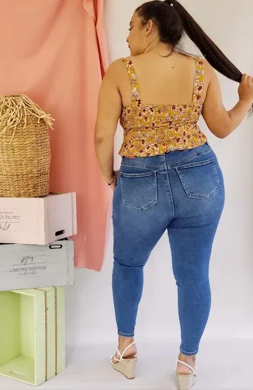 Jean para dama plus size color azul