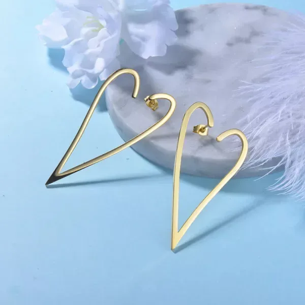 Par de aretes de acero inoxidable para dama
