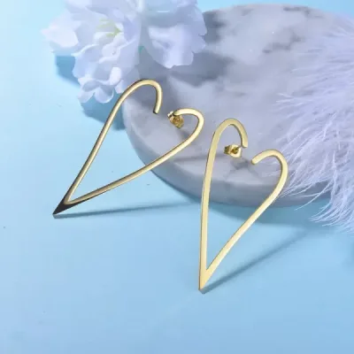 Par de aretes de acero inoxidable para dama
