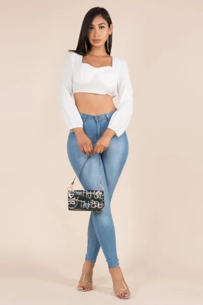 Crop Top para dama color blanco 885