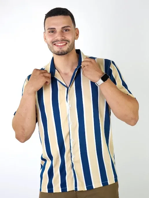 Camisa para caballero diseño rayas multicolor