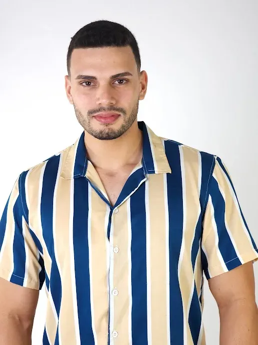 Camisa para caballero diseño rayas multicolor