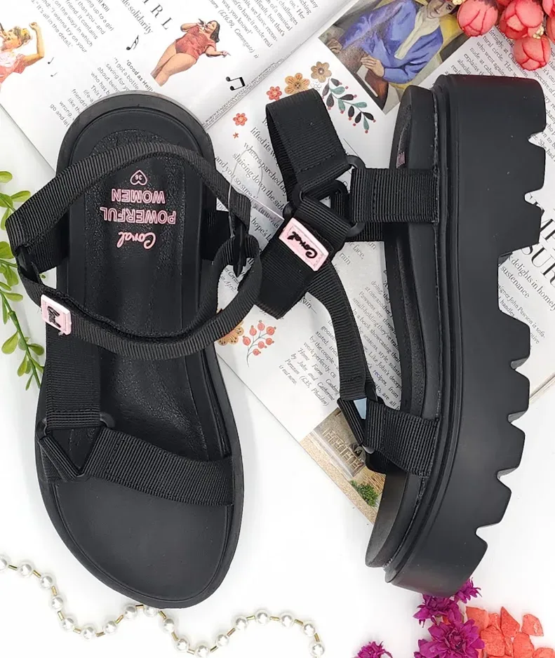 Sandalias Coral para dama Brandy Black Tex
