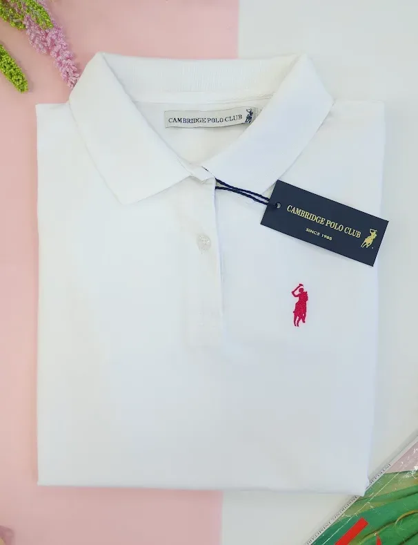 Camiseta Polo Cambrige Club para dama color blanco