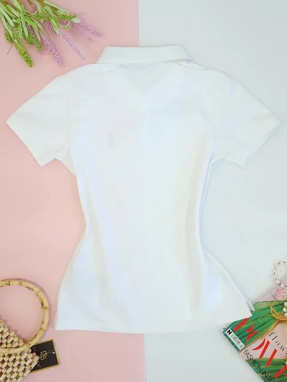 Camiseta Polo Cambrige Club para dama color blanco