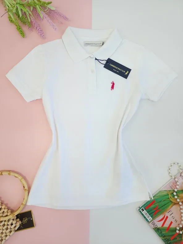 Camiseta Polo Cambrige Club para dama color blanco