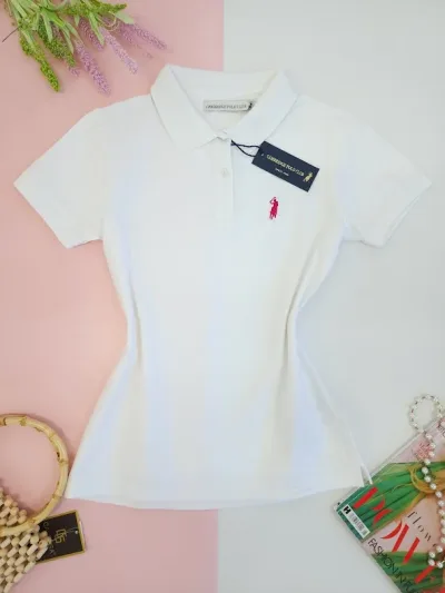 Camiseta Polo Cambrige Club para dama color blanco