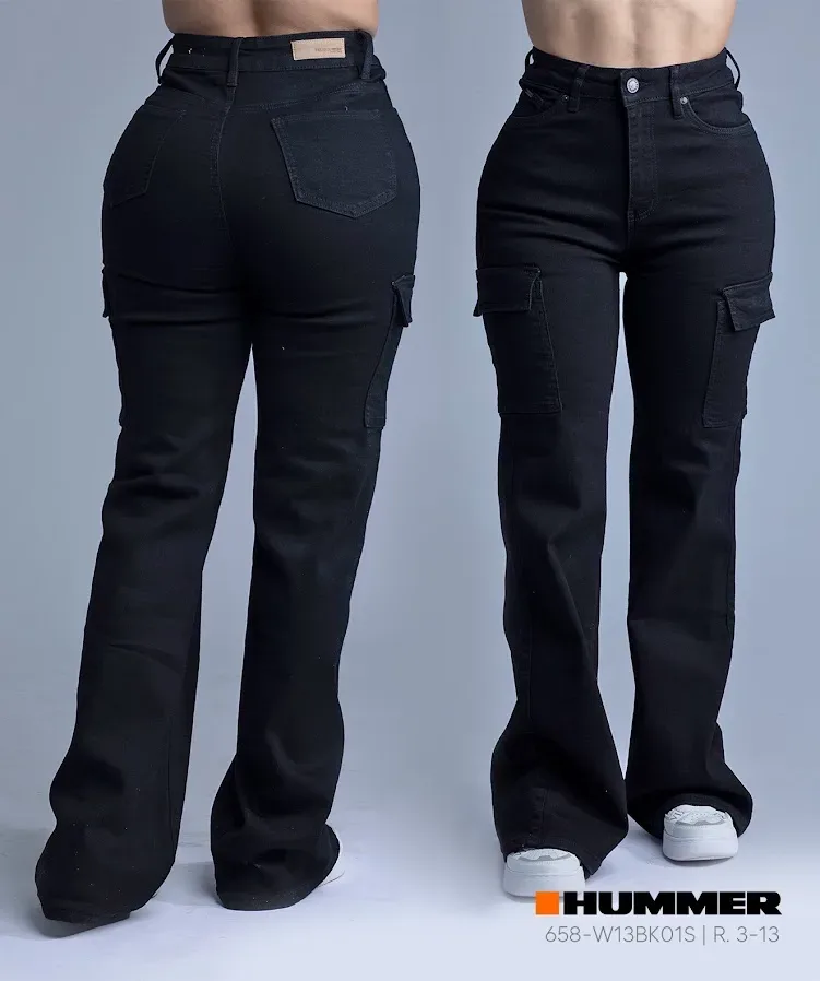 Pantalón cargo para dama Hummer 658-W13BK01S