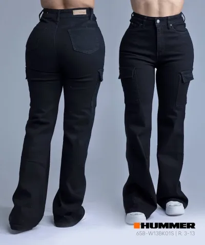 Pantalón cargo para dama Hummer 658-W13BK01S