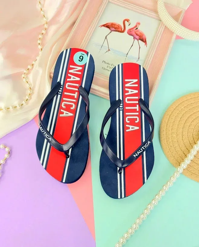Sandalias Naútica para dama color azul, blanco y rojo
