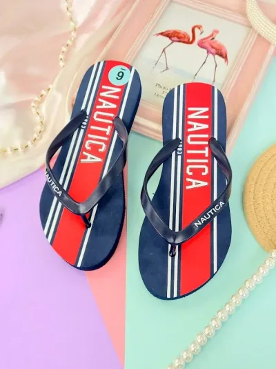 Sandalias Naútica para dama color azul, blanco y rojo