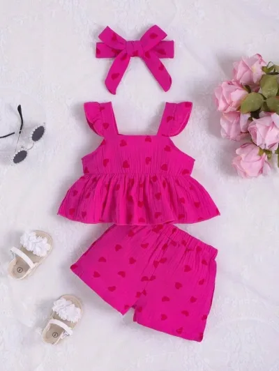 Conjunto para niña color fucsia
