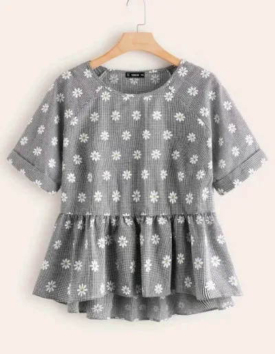 Blusa plus para dama color gris