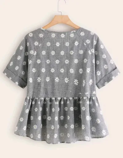 Blusa plus para dama color gris
