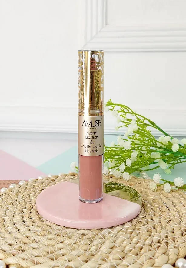 Lápiz labial doble AMUSE LIP 6289-1 Matte Lip Set Rosado