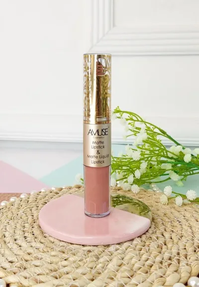Lápiz labial doble AMUSE LIP 6289-1 Matte Lip Set Rosado