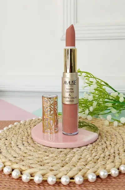 Lápiz labial doble AMUSE LIP 6289-1 Matte Lip Set Rosado