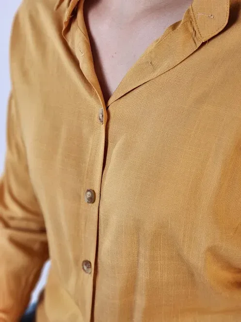 Camisa para dama color mostaza