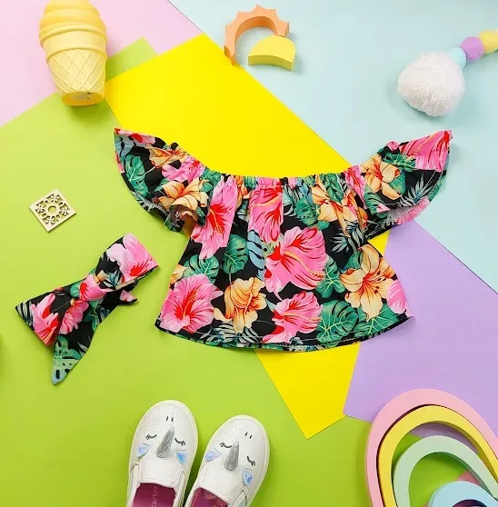 Blusa para niña diseño floral multicolor