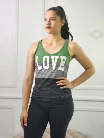 Blusa Reflex para dama color verde gris y negro