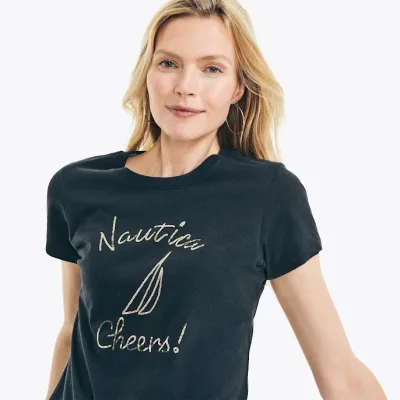 Camiseta Náutica para dama color negro