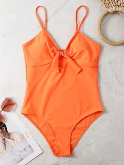 Vestido de baño para dama color naranja