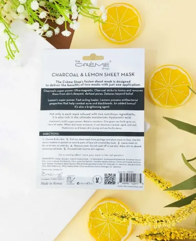 Mascarilla facial de limonada y carbón 2 unidades The Creme