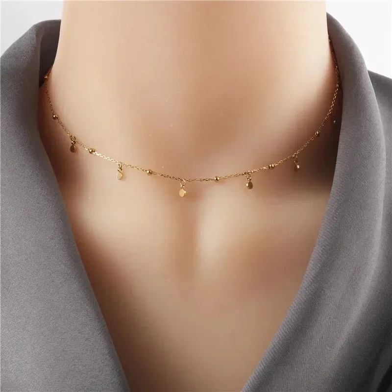 Collar de Acero inoxidable  para dama color dorado