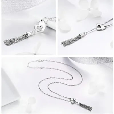 Collar Plata 925 para dama diseño corazón