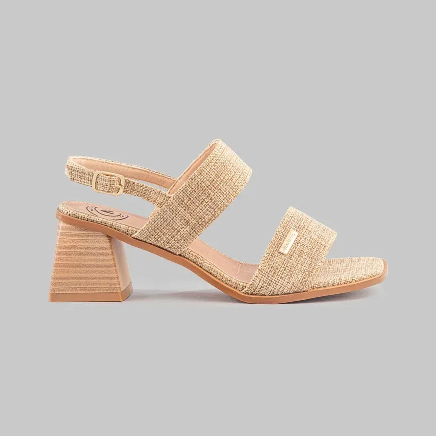 Tacones Natual Indira Jute  para dama color cafe