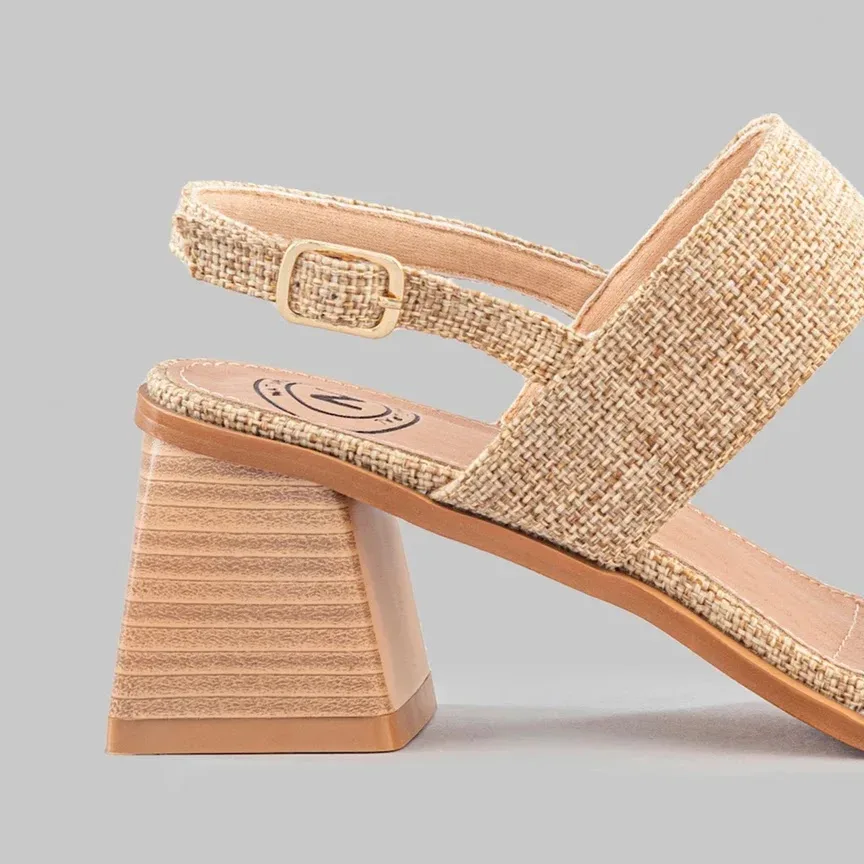 Tacones Natual Indira Jute  para dama color cafe