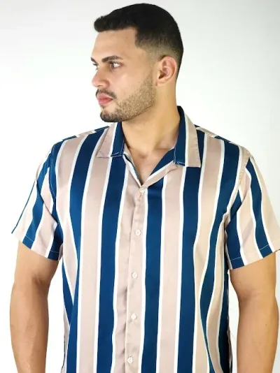 Camisa para caballero diseño rayas multicolor