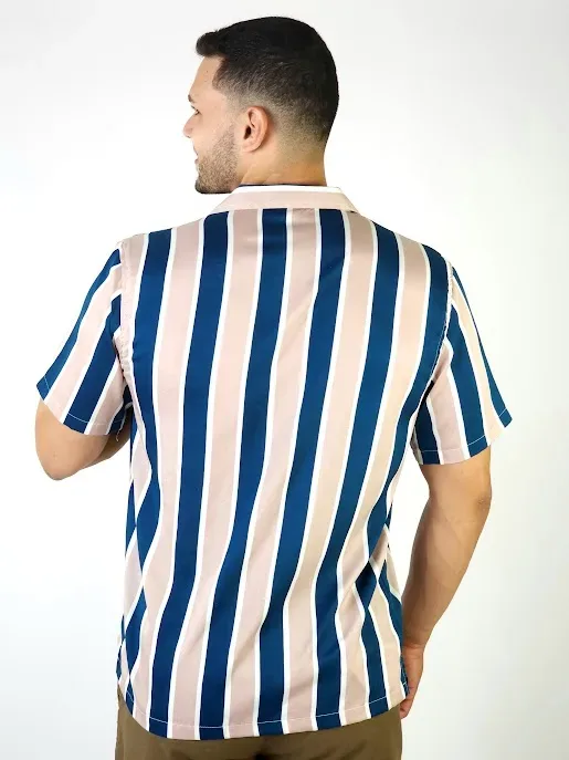 Camisa para caballero diseño rayas multicolor