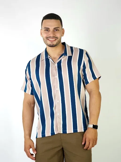 Camisa para caballero diseño rayas multicolor