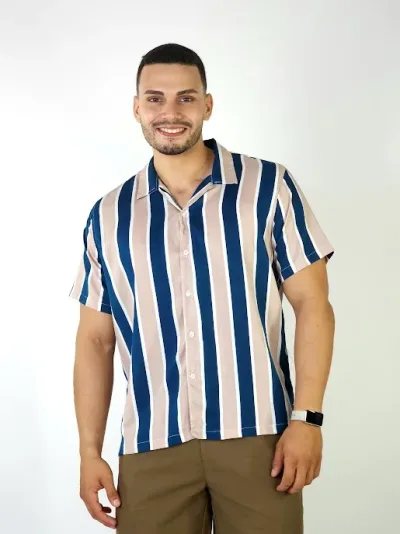 Camisa para caballero diseño rayas multicolor