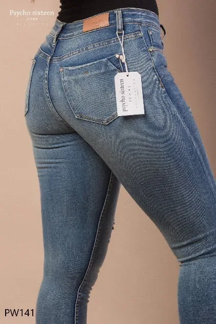 Pantalón Psycho Sixteen Skinny Ankle PW 141 para dama color azul
