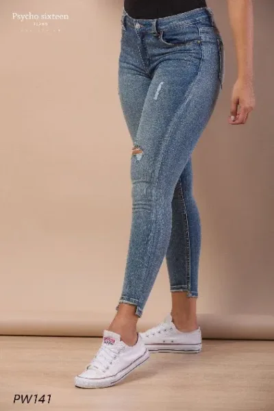 Pantalón Psycho Sixteen Skinny Ankle PW 141 para dama color azul