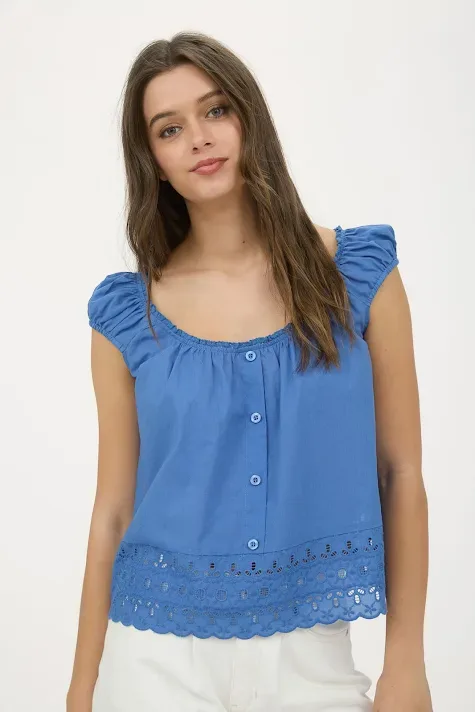 Blusa Mine para dama color azul TB8905