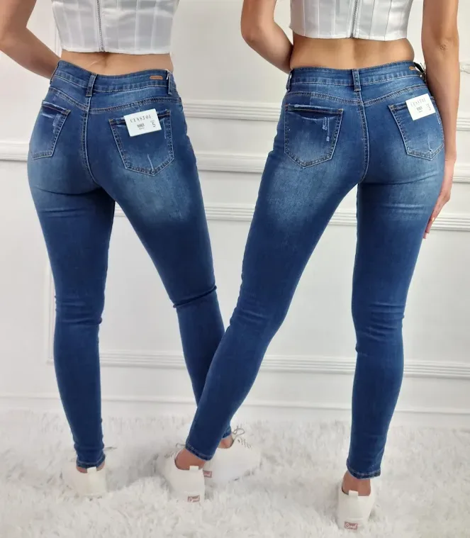 Jeans para dama Cesstoi 16-22-9175-08 color azul