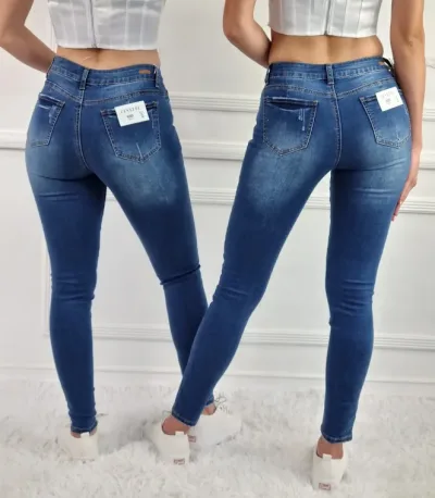 Jeans para dama Cesstoi 16-22-9175-08 color azul