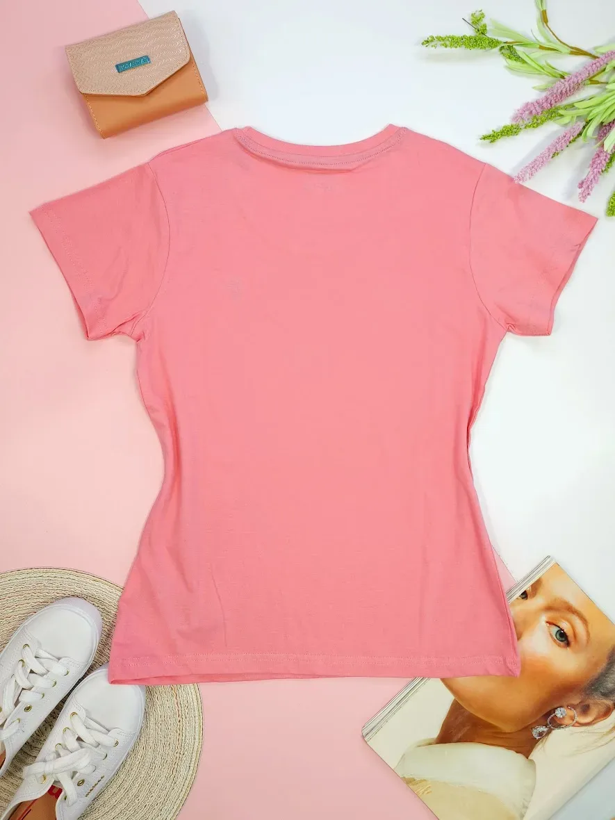 Camiseta Polo cambrige para dama color salmon