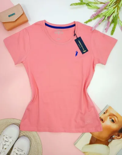 Camiseta Polo cambrige para dama color salmon