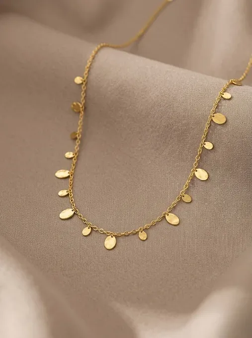 Cadena acero inoxidable diseño ovalado #COLOR DORADO