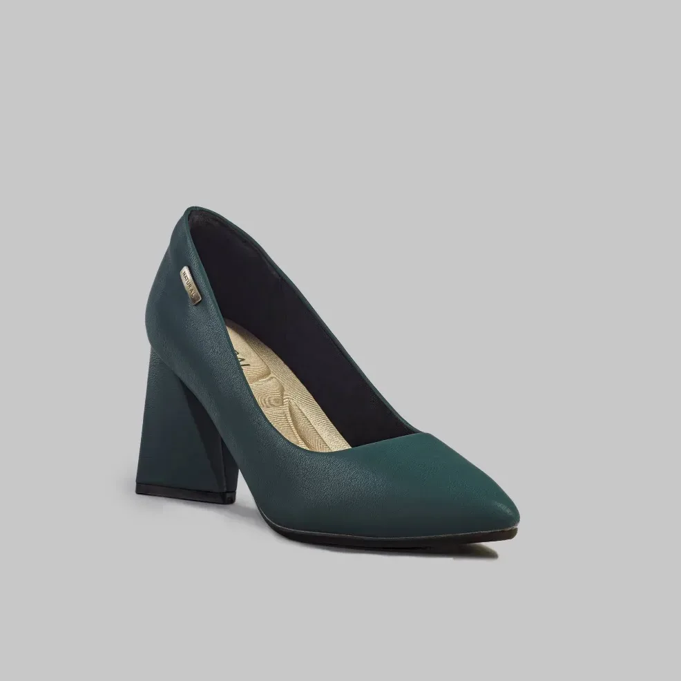 Tacones  Natural  para dama color verde oscuro