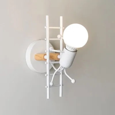 Lámpara Led de hierro color blanco en forma de escalera