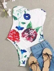Body para dama color blanco con estamapdo floral