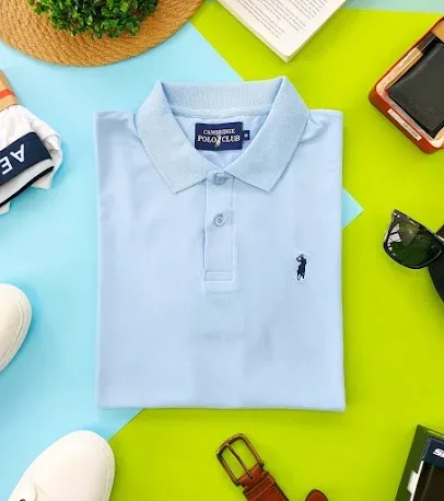 Camiseta Cambridge Polo Club para caballero color celeste cielo PC-02537