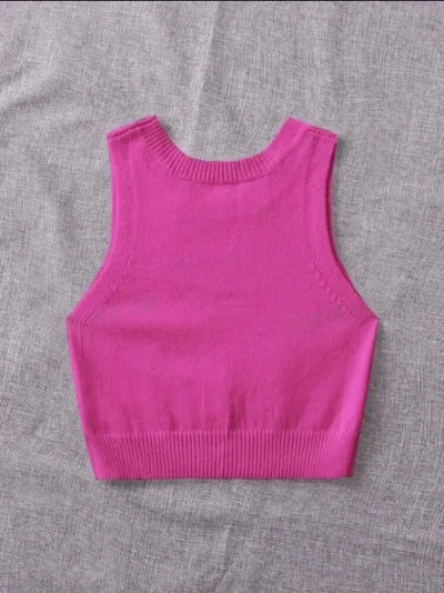 Crop top para dama color fucsia