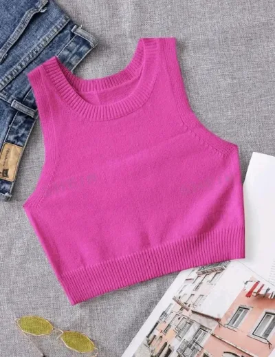 Crop top para dama color fucsia
